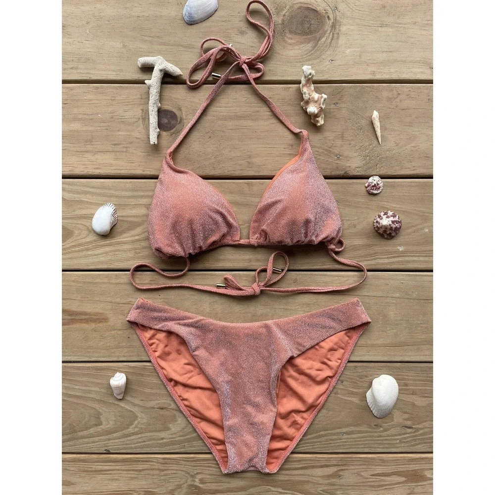 MONDAY SWIMWEAR Discounted** 2pc Bikini Sun Kissed Shimmer (Top: VV, Bottom: M)
